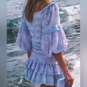 Floral Blue and Purple mini Dress